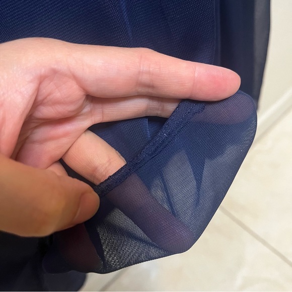 David’s Bridal Long Mesh Dress with Illusion Neckline Size 8 - Picture 11 of 12